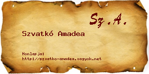 Szvatkó Amadea névjegykártya