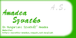 amadea szvatko business card